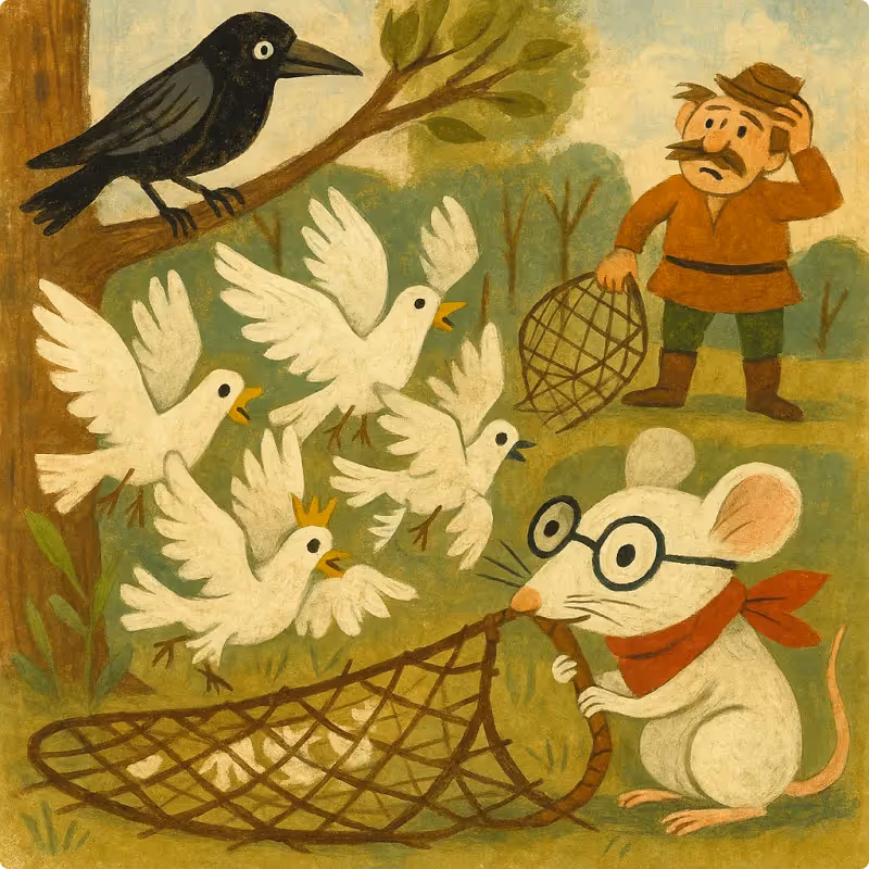 Panchatantra Fables - The Crow, the Doves, and the Mouse
