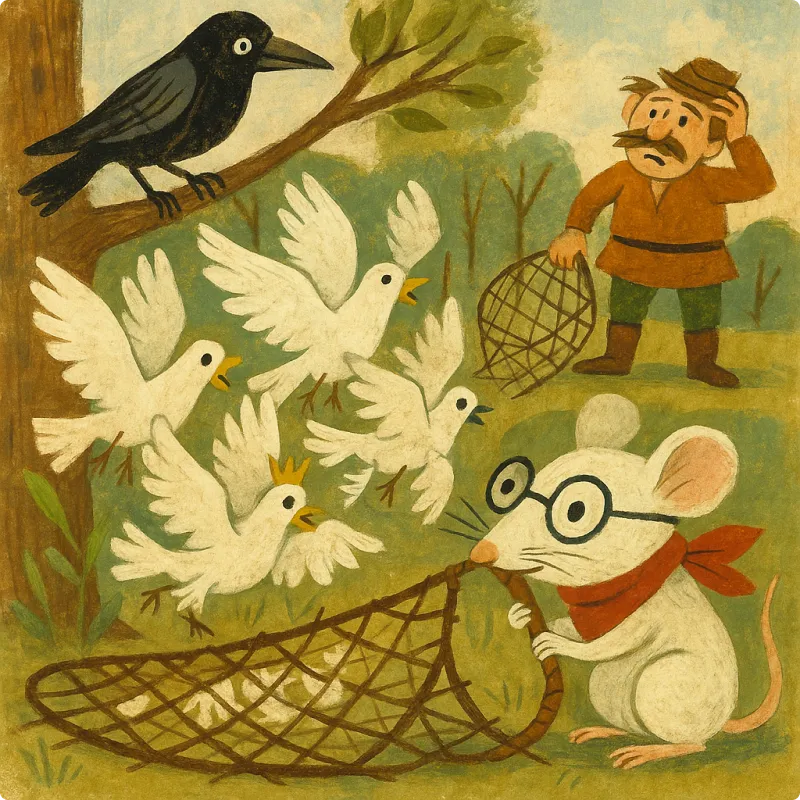 Panchatantra Fables - The Crow, the Doves, and the Mouse
