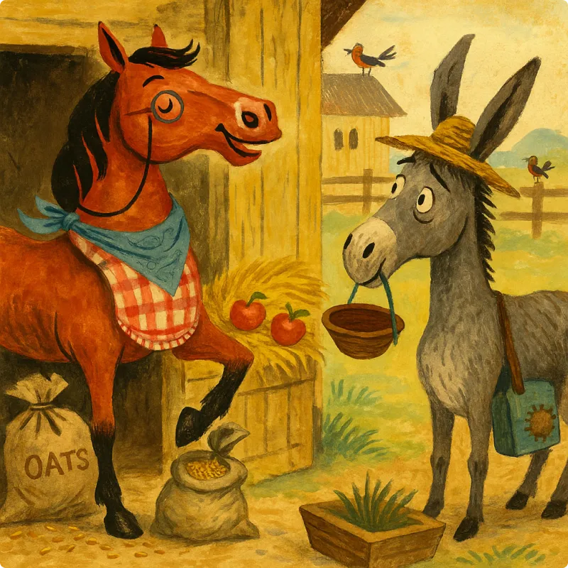 Aesop's Fables - The Donkey and The Horse