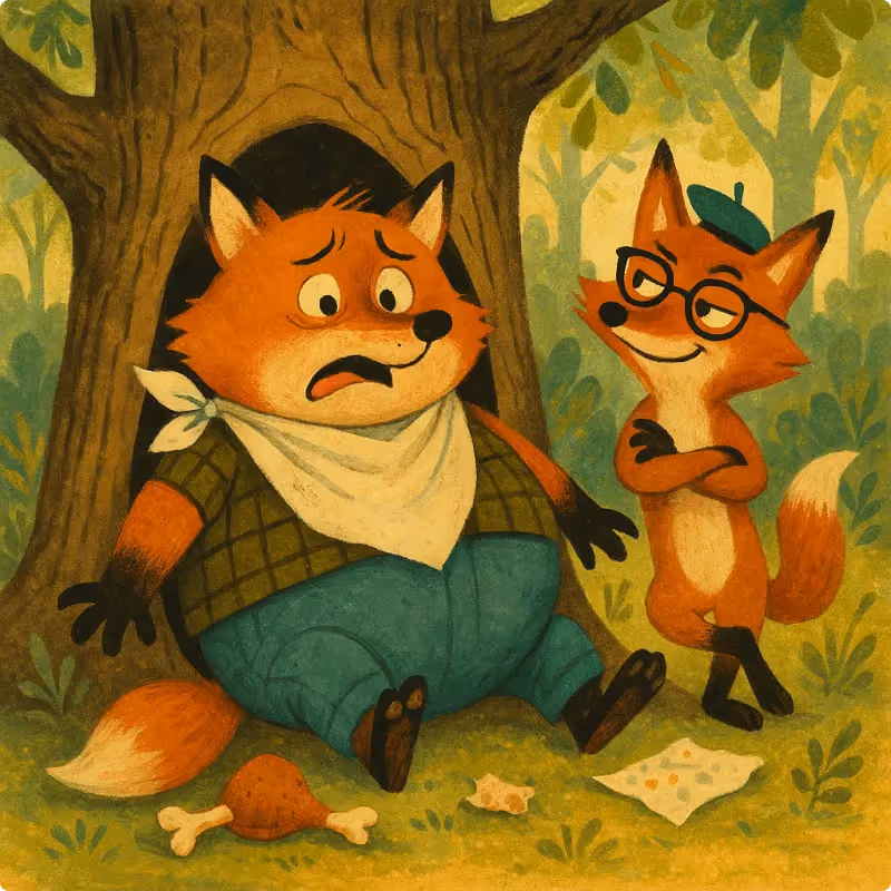 Aesop's Fables - The Fox with the Swollen Belly