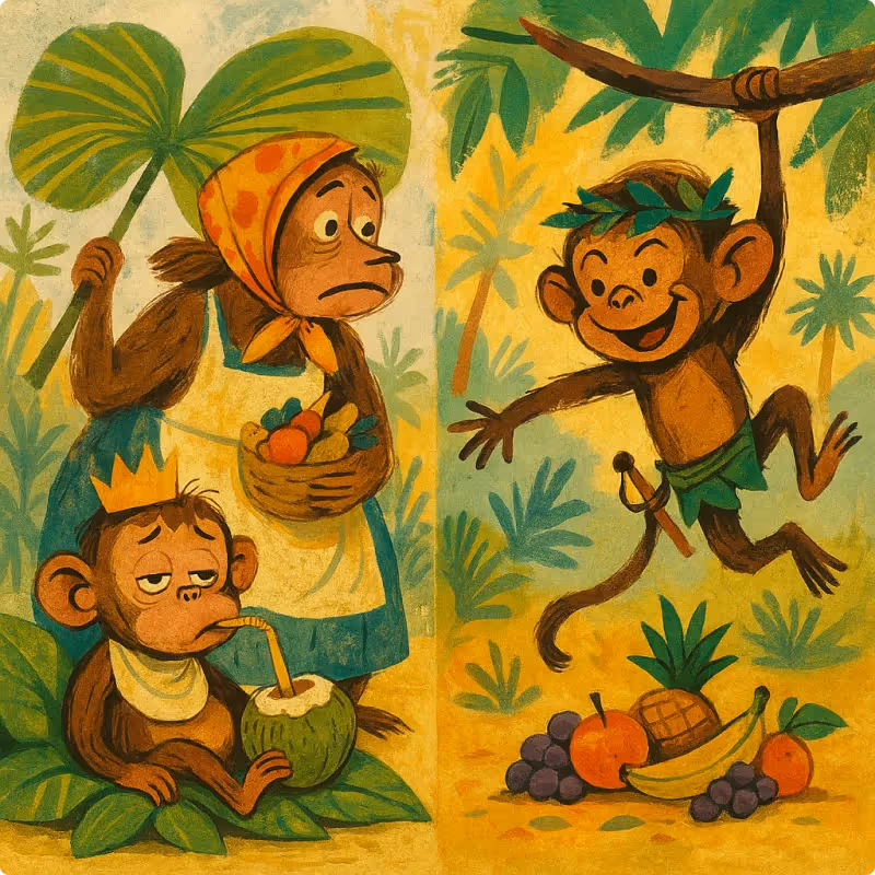 Aesop's Fables - The Monkeys and Their Mother