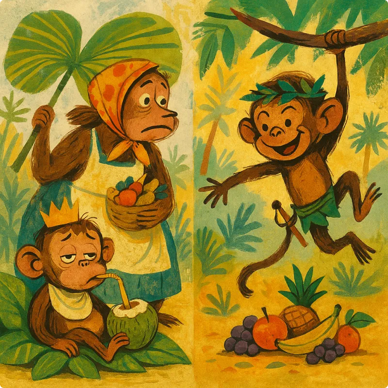Aesop's Fables - The Monkeys and Their Mother