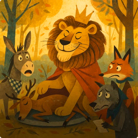 The Wild Donkey and The Lion