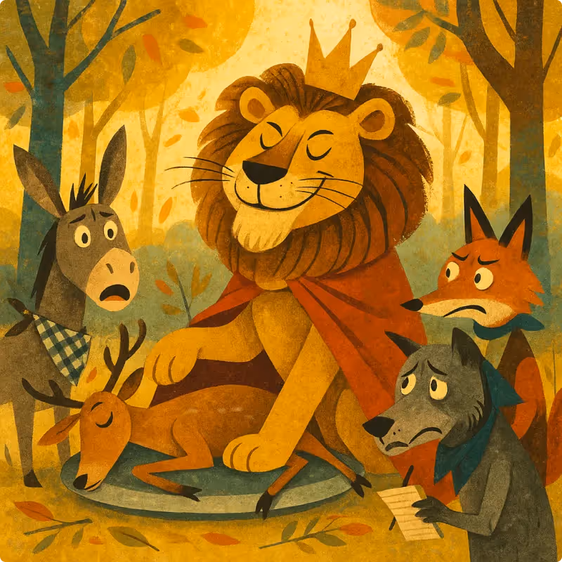 Aesop's Fables - The Wild Donkey and The Lion