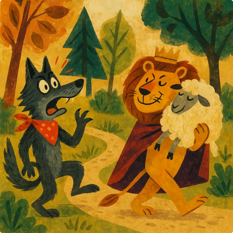 Aesop's Fables - The Wolf and The Lion