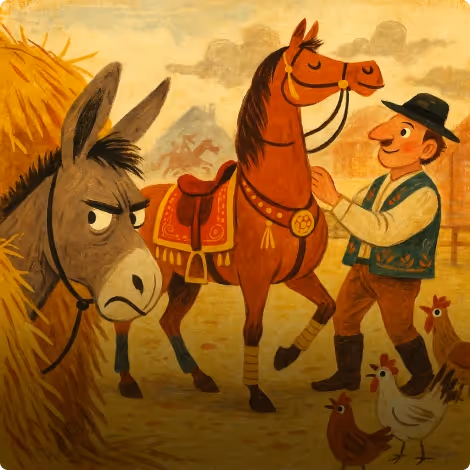 The Donkey that envied the Horse
