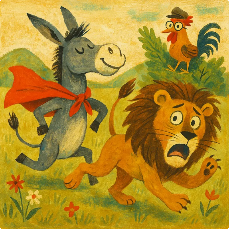 Aesop's Fables - The Donkey, The Rooster, and The Lion