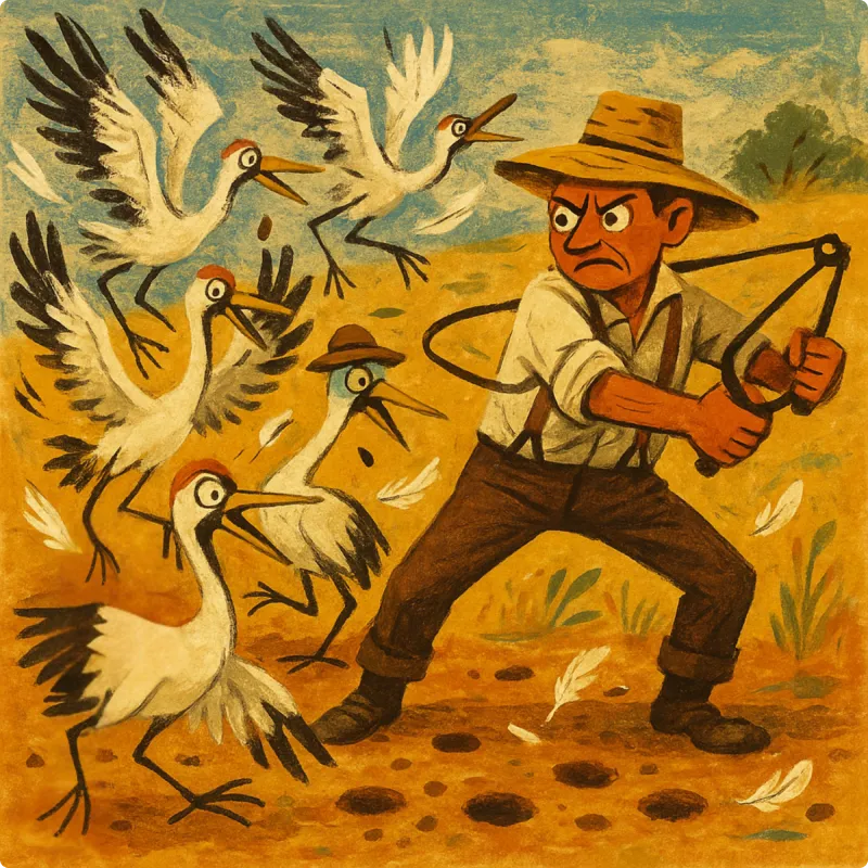 Aesop's Fables - The Farmer and The Cranes