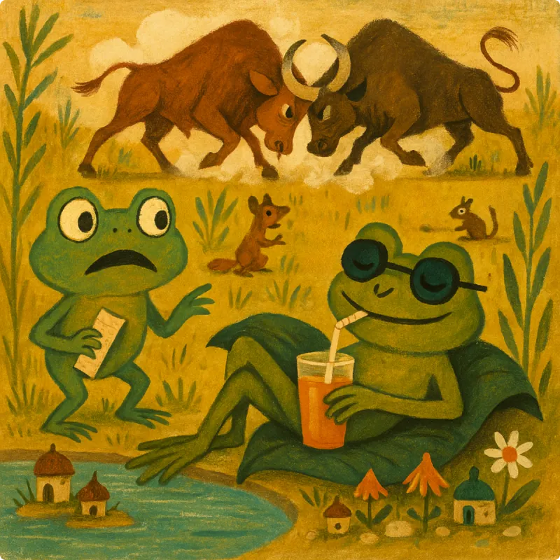 Aesop's Fables - The Frogs and The Fighting Bulls