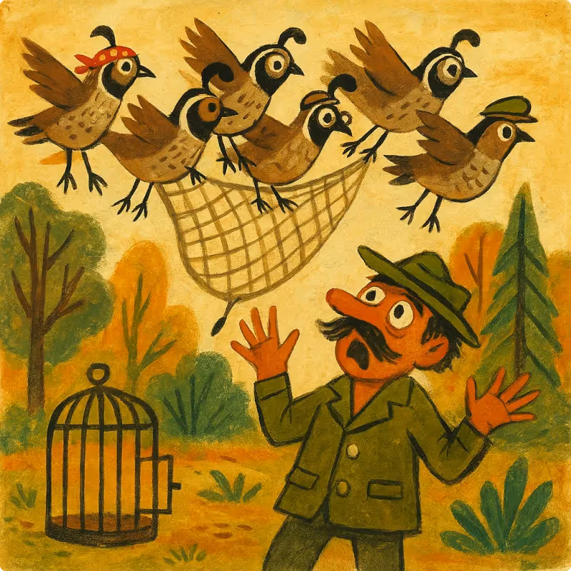 Jataka Tales - The Hunter and the Quails