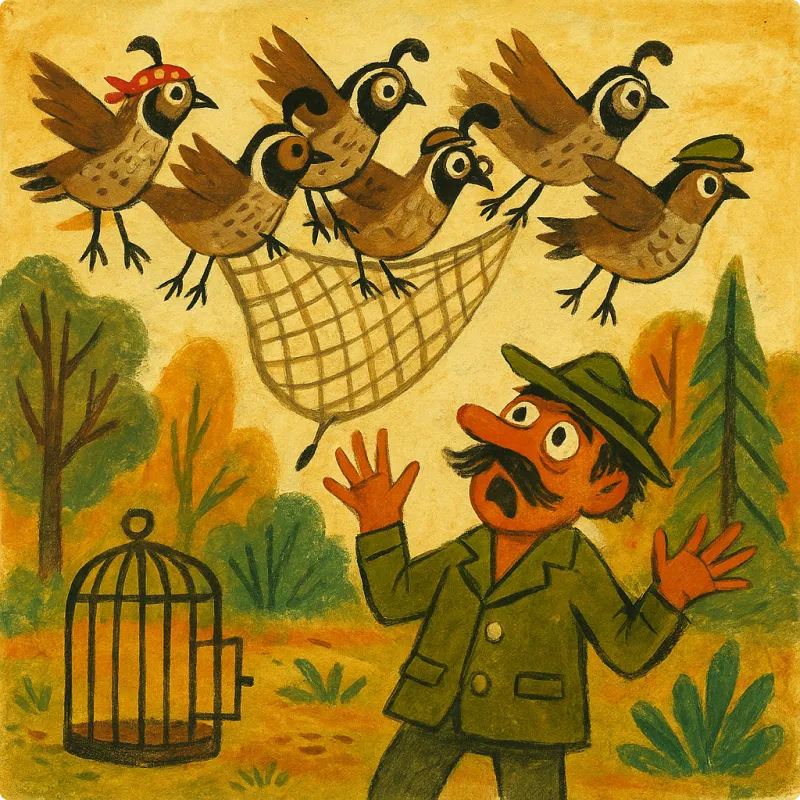Jataka Tales - The Hunter and the Quails