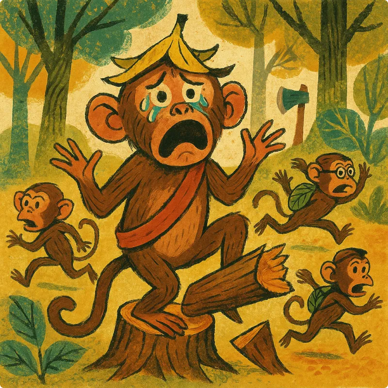 Panchatantra Fables - The Monkey and the Wedge
