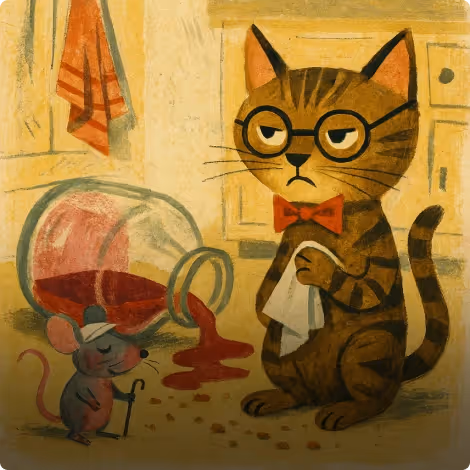 The Mouse in the Wine Jar and the Cat