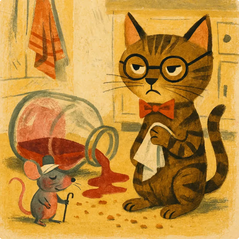 Aesop's Fables - The Mouse in the Wine Jar and the Cat