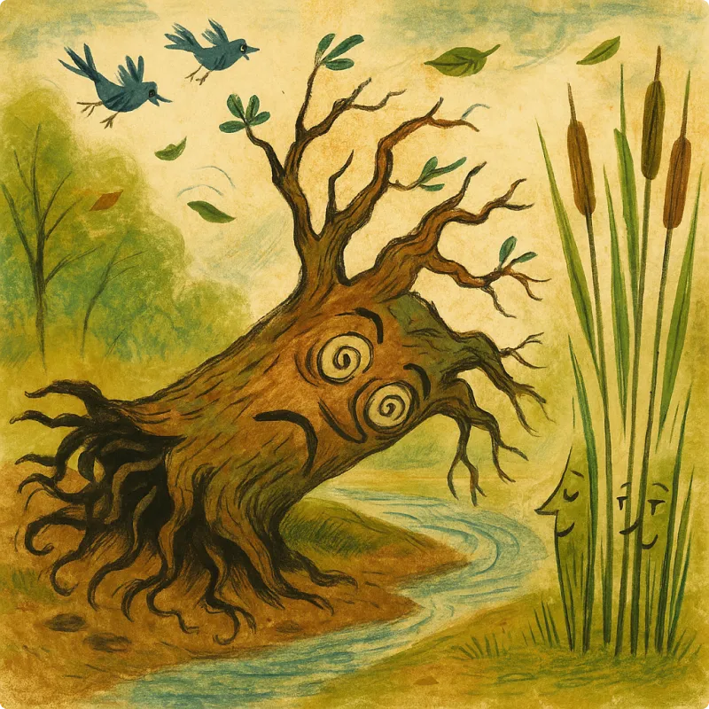 Aesop's Fables - The Oak and The Reeds