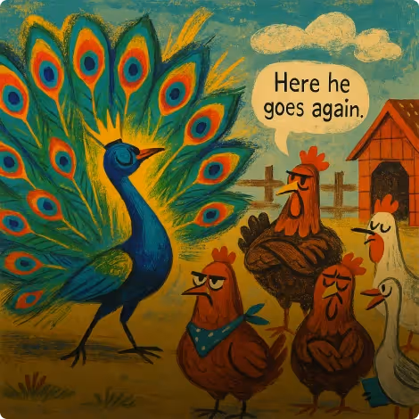 The Turkey, Peacock, and Goose