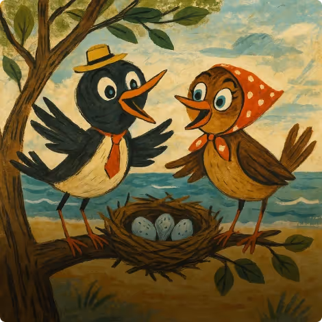 The Bird Pair and The Sea