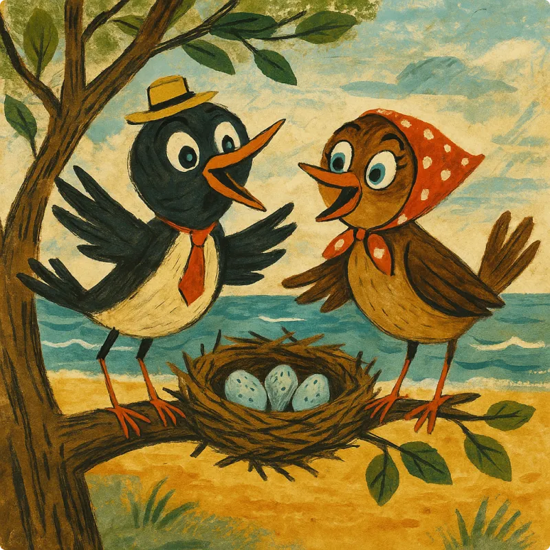 Panchatantra Fables - The Bird Pair and The Sea