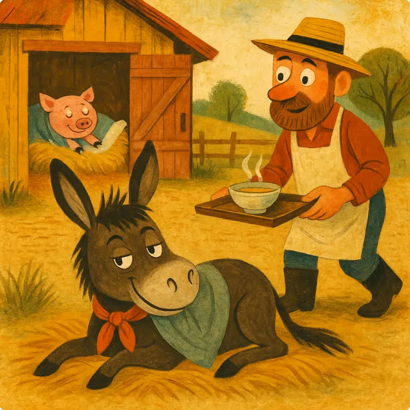 Aesop's Fables - The Donkey and the Pig