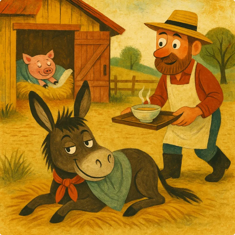 Aesop's Fables - The Donkey and the Pig