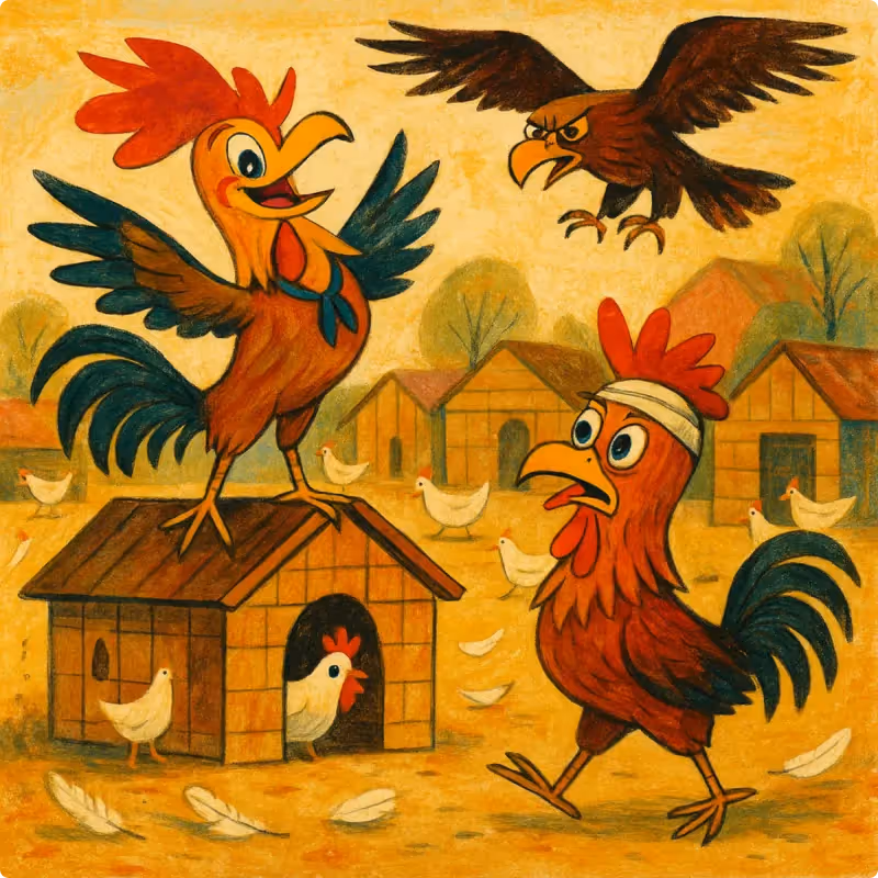 Aesop's Fables - The Fighting Roosters and The Eagle