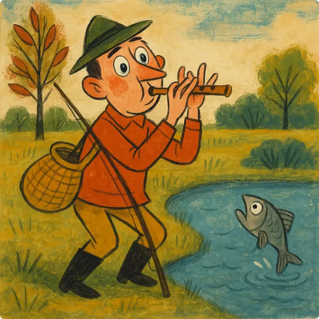 The Fisherman Pipes to the Fish