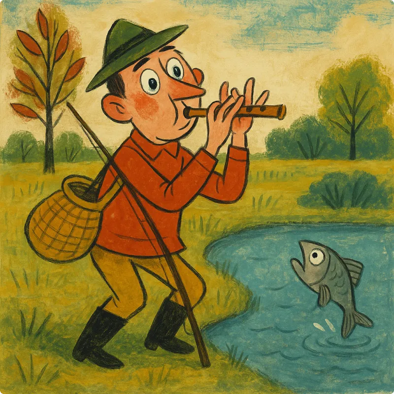 Aesop's Fables - The Fisherman Pipes to the Fish