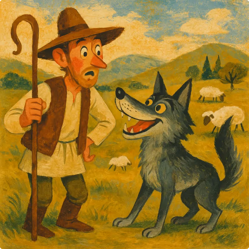 Aesop's Fables - The Shepherd and The Wolf