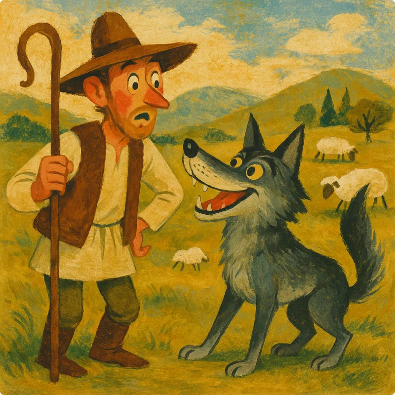Aesop's Fables - The Shepherd and The Wolf