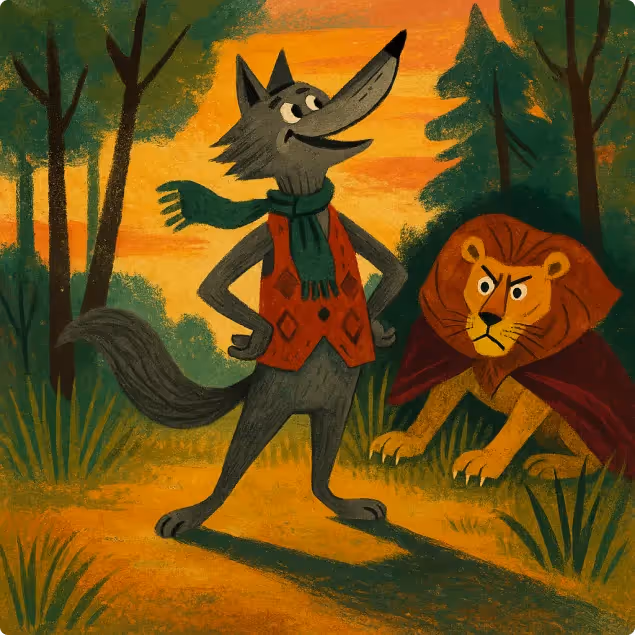 The Wolf Admiring his Shadow