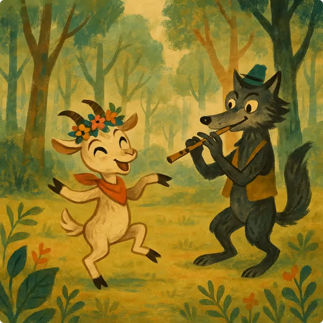 The Young Goat and the Wolf as Musician