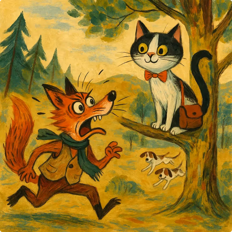 Aesop's Fables - The Fox and The Cat