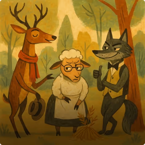 The Stag, The Wolf, and The Sheep