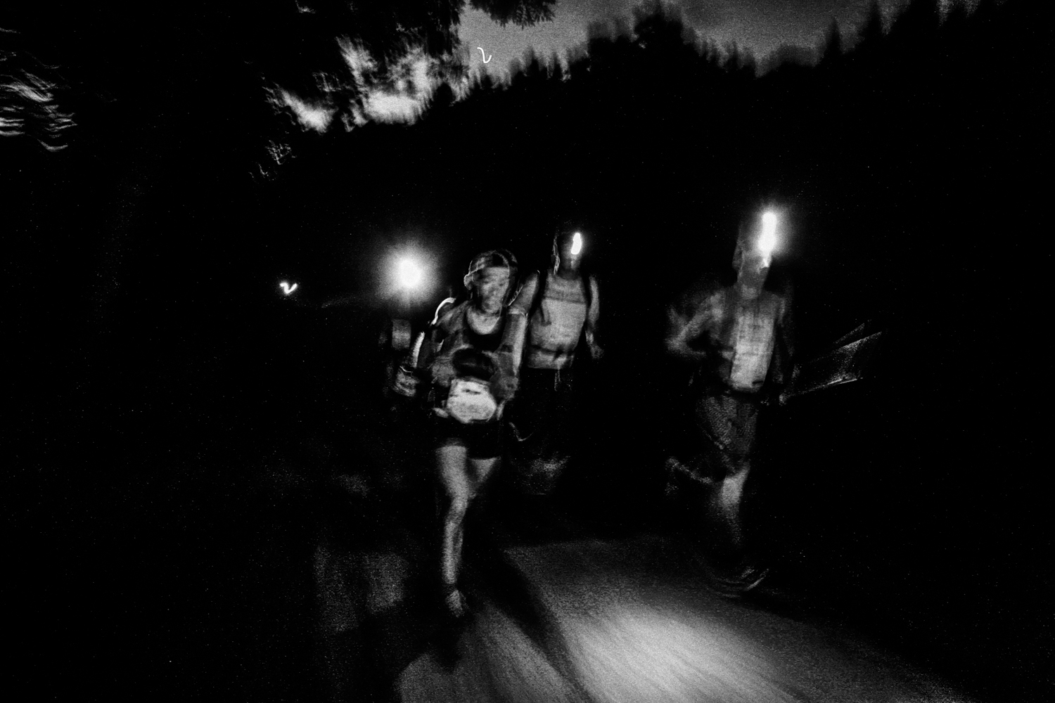 Ultra trail Verbier, running at night, art print