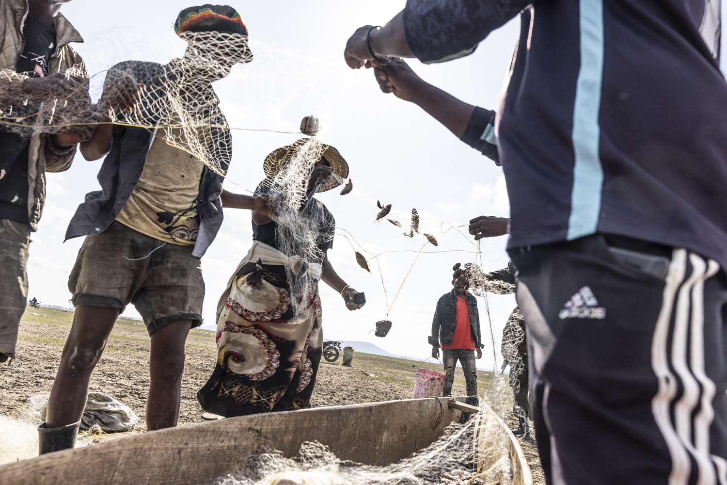 Fishermen, lake Manyara, Tanzania