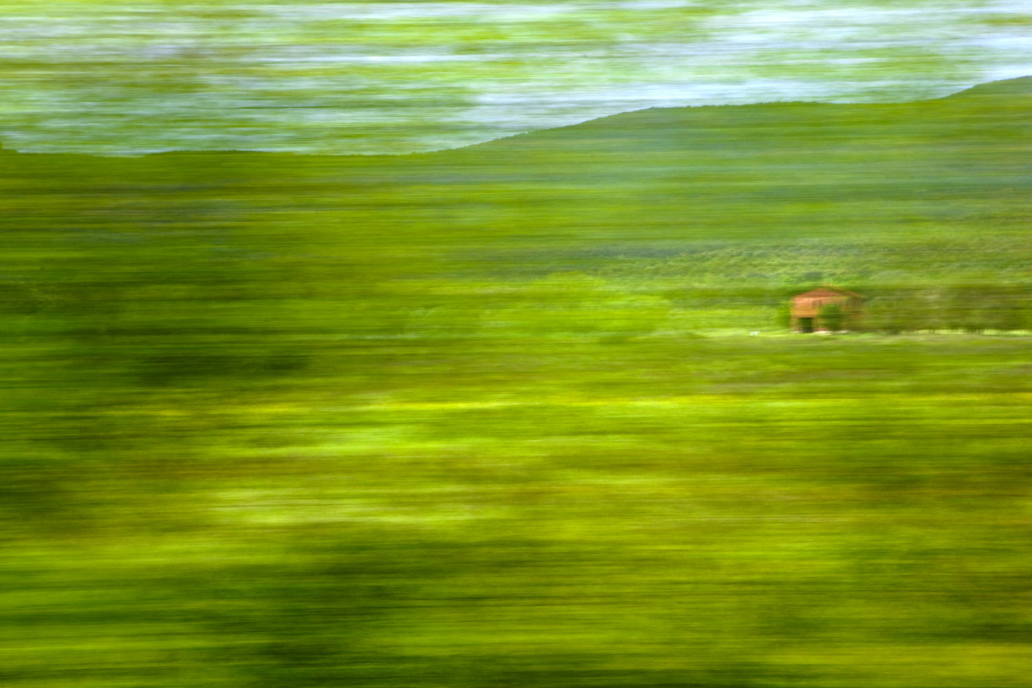 Sérię "dans le train", tirage d'art Toscane