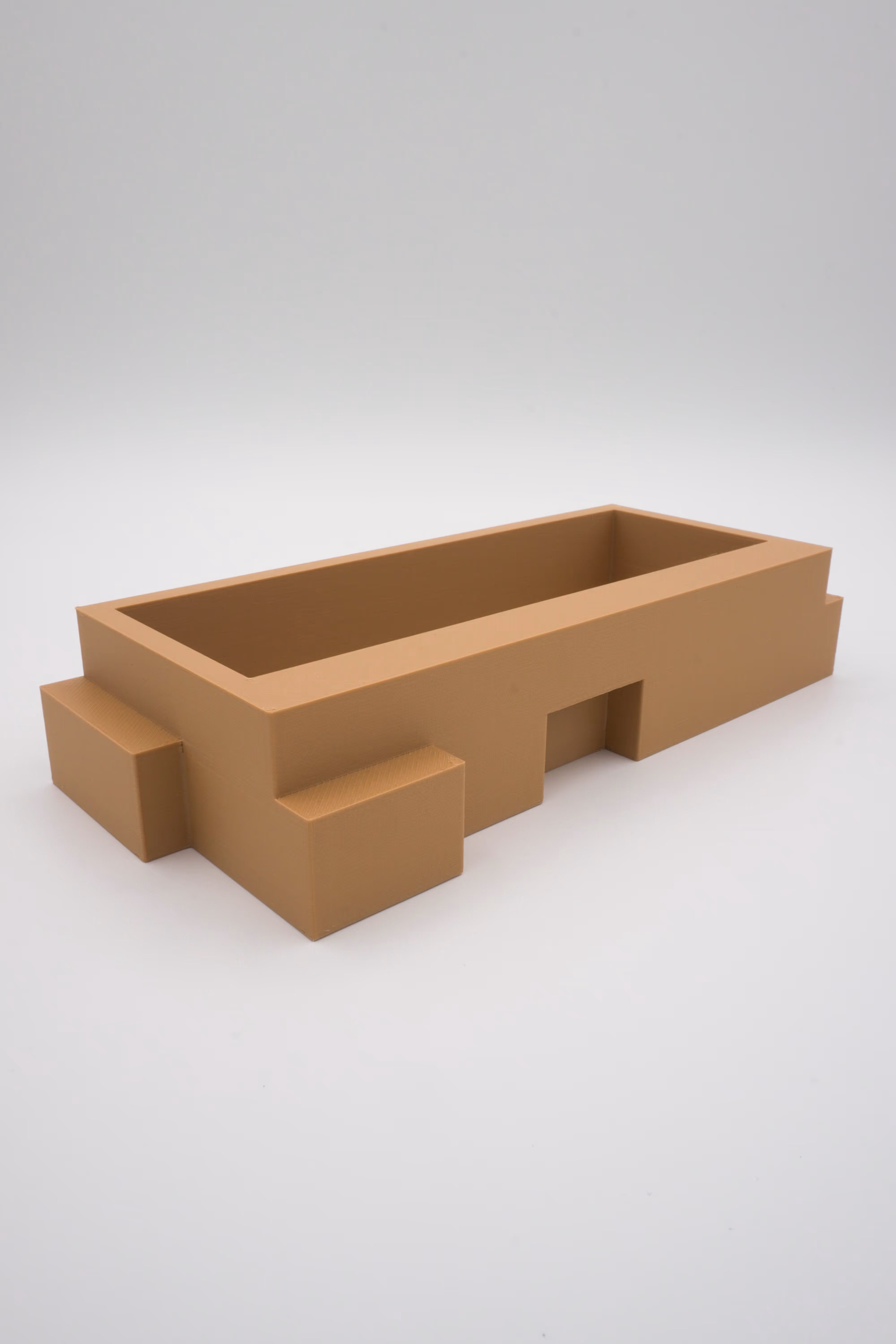 Houtskleur 3D-print maquette van onderkant van gebouw