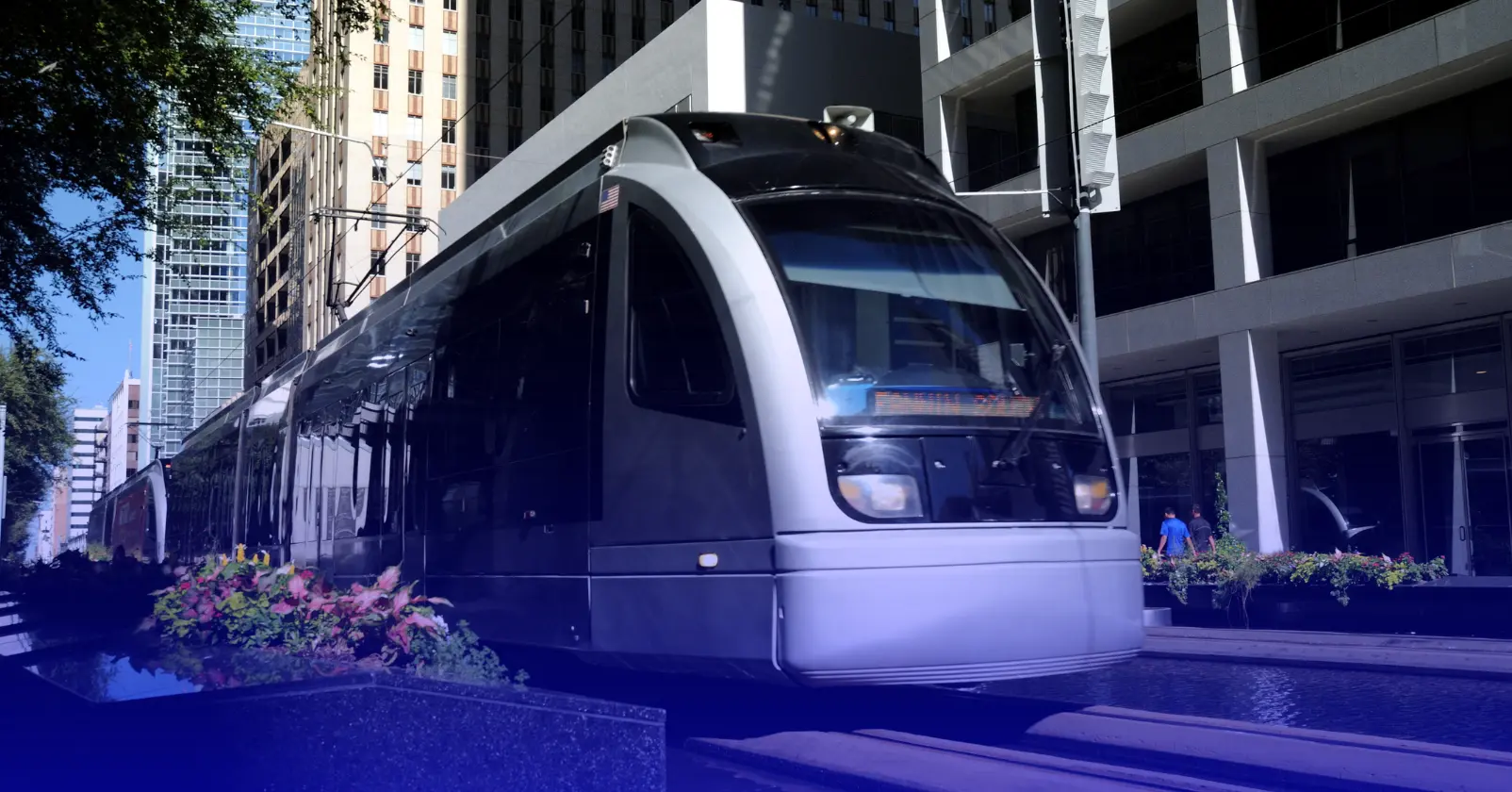 Houston METRORail demonstrating city's commitment to sustainable transportation and renewable energy