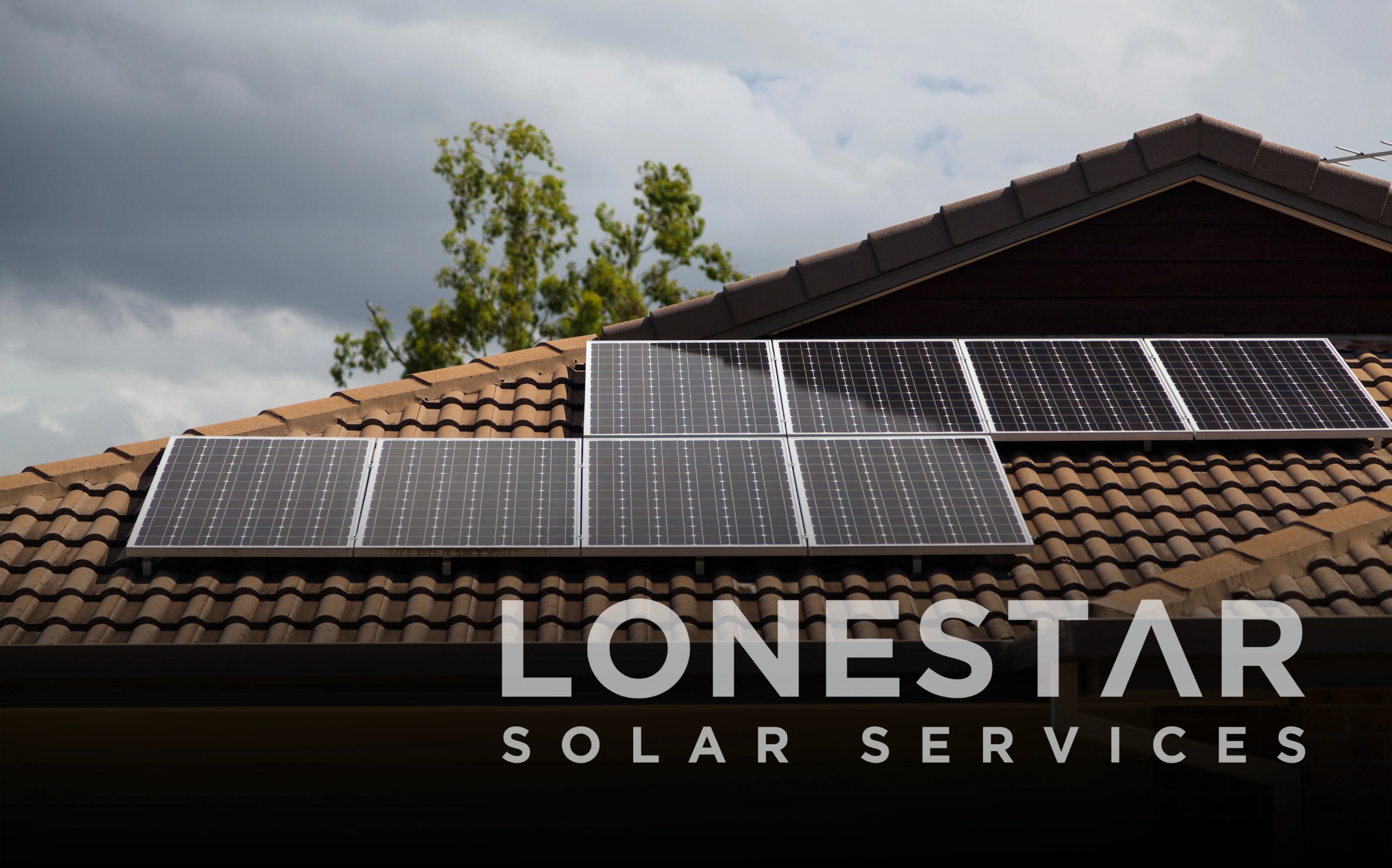 Solar panels being repaired on a roof