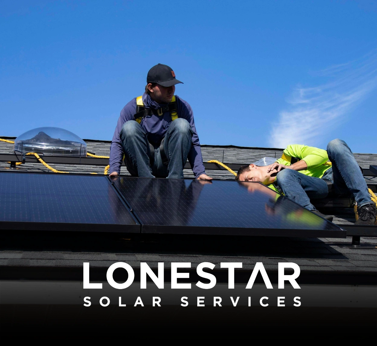 Repairs being made to a solar energy system