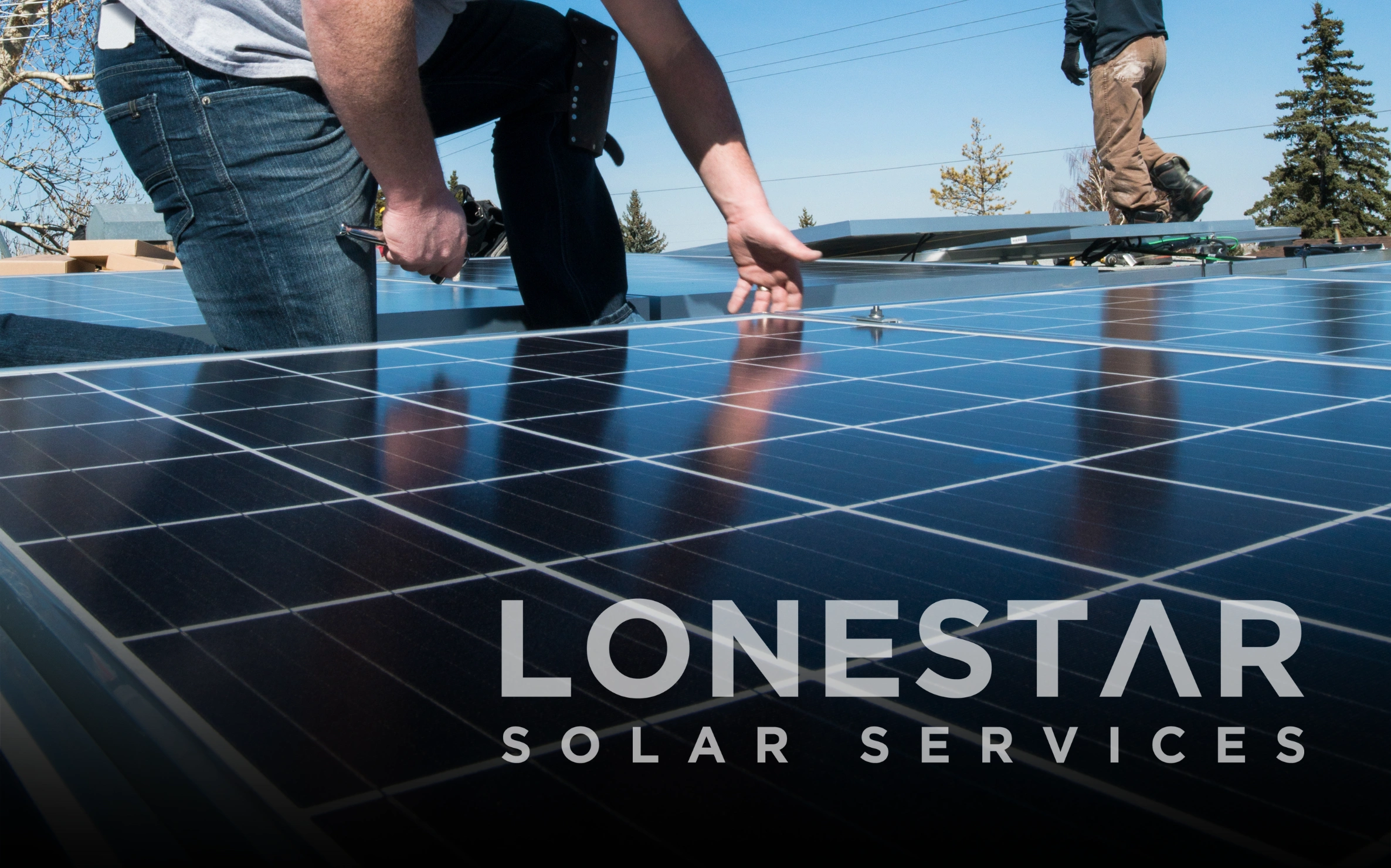 Repairs being made to a solar energy system