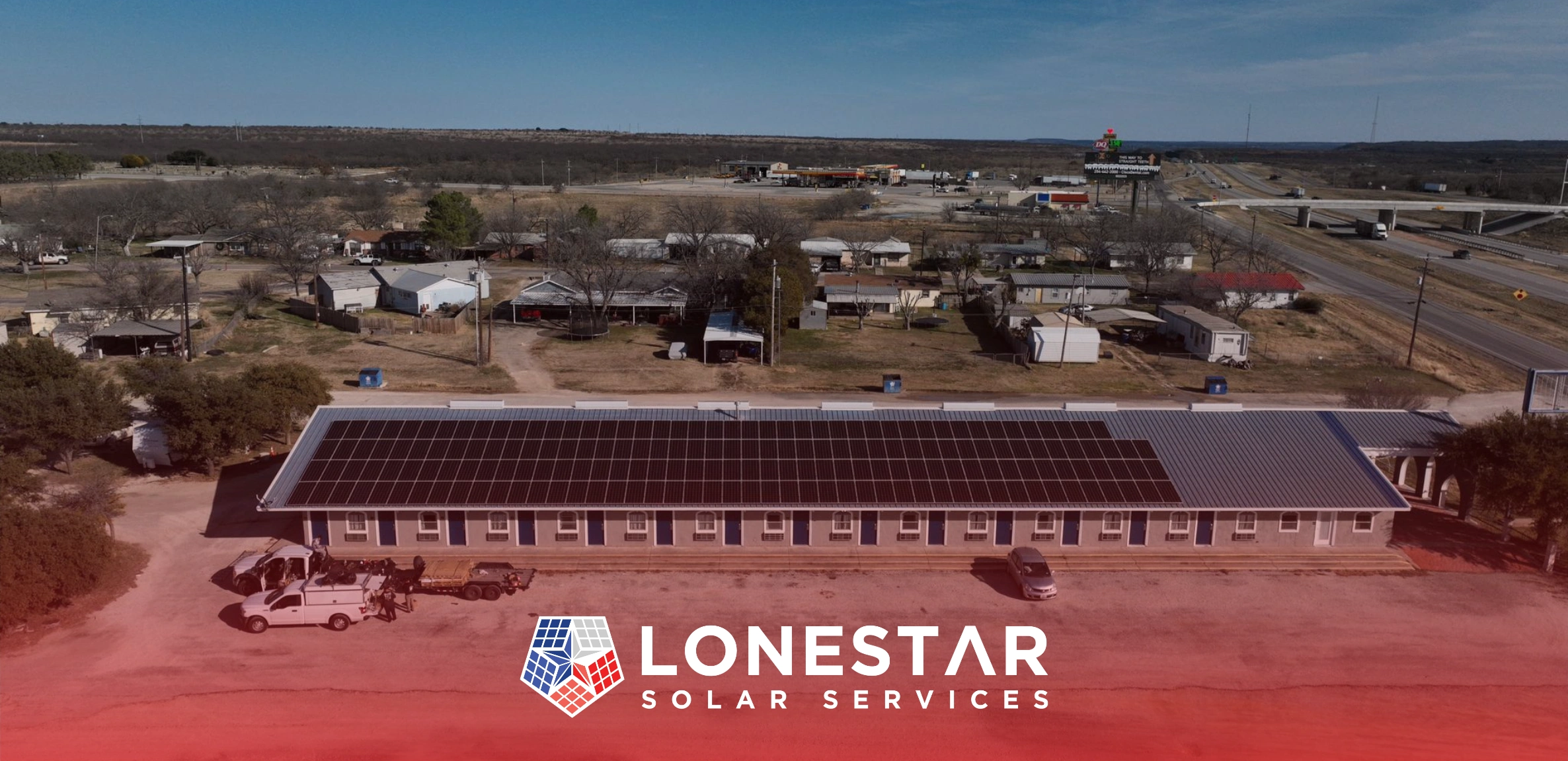 A commercial solar installation in Texas by Lonestar Solar Services