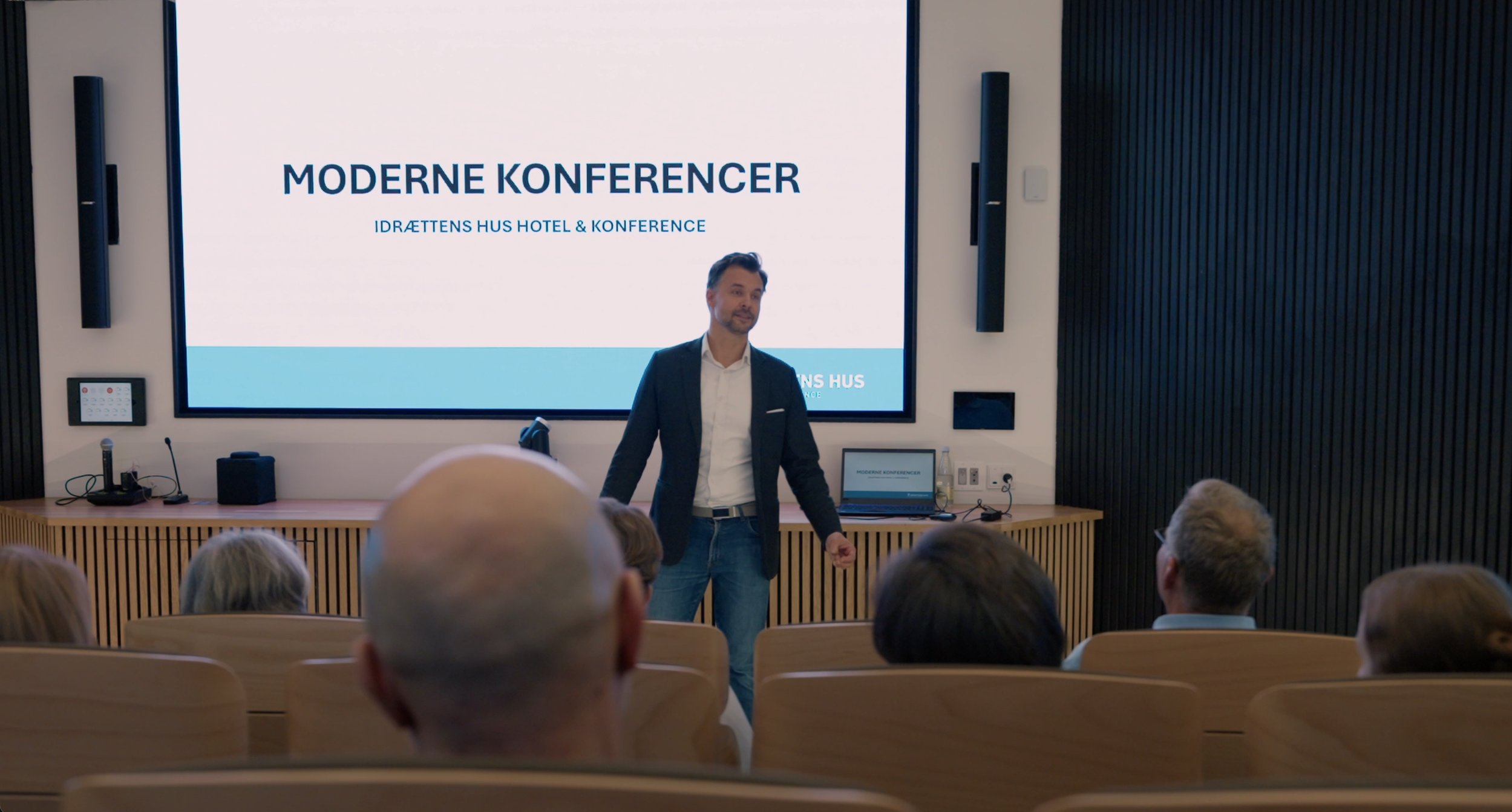 Speaker in front of the audience