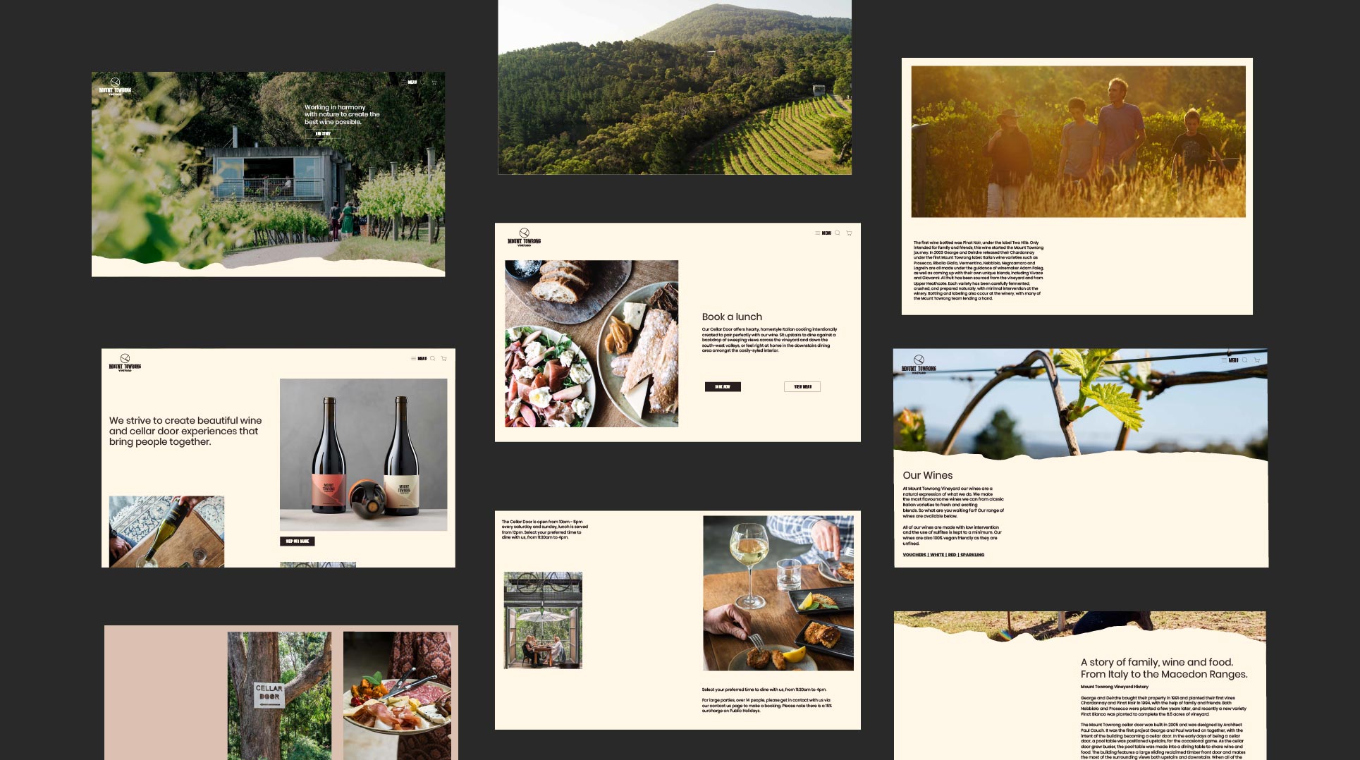 Mount Towrong Vineyard website showing how the website looks and how ecommerce works