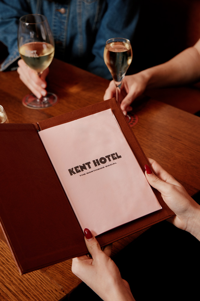 Menu design for The Kent Hotel in Carlton North