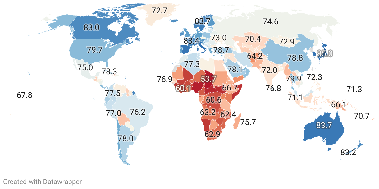Life Expectancy By Country 2024