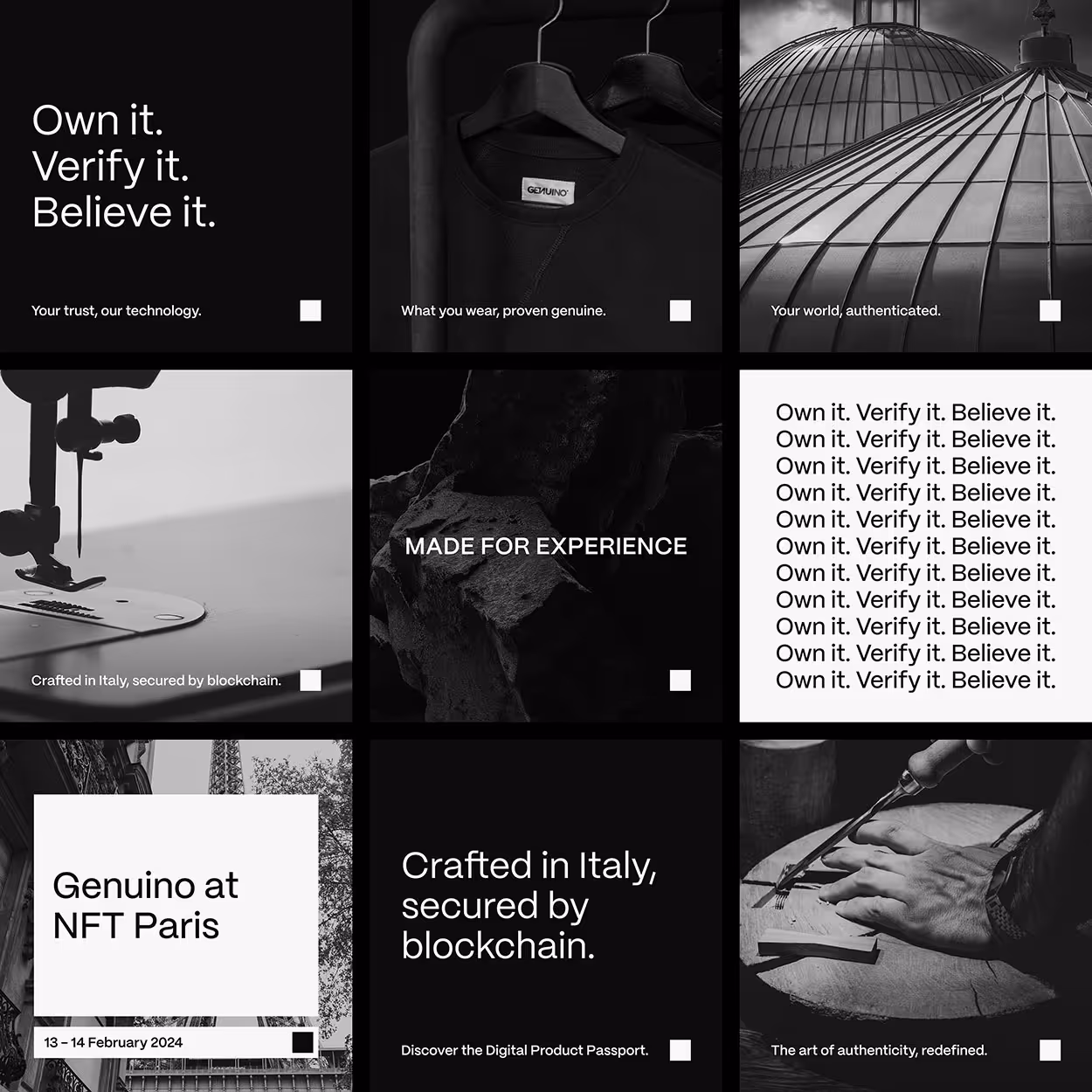 GENUINO Blockchain Technologies Instragram posts.