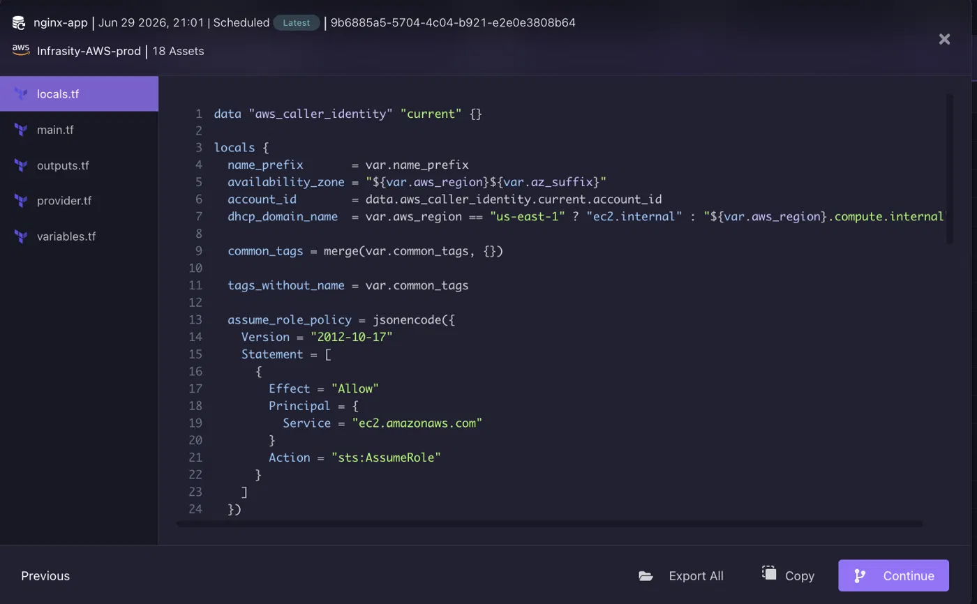 Terraform-based recovery workflow rebuilding cloud infrastructure into a clean environment after a cyber incident.