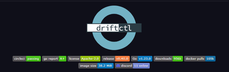 driftctl project banner with logo and CI, license, release and download status badges