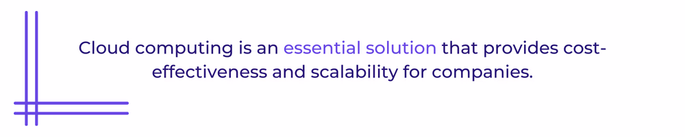 Pull-quote graphic: cloud computing is an essential solution providing cost-effectiveness and scalability for companies